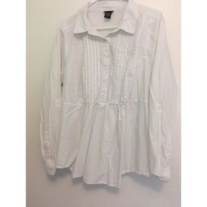 Torrid White Button Down Blouse